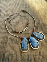 Image 22 of Indigo Blue * Solid Sterling Silver Statement Blue Kyanite necklace / n10