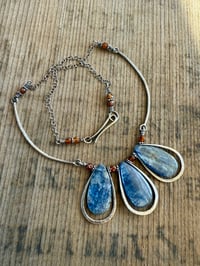 Image 8 of Indigo Blue * Solid Sterling Silver Statement Blue Kyanite necklace / n10