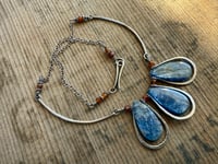 Image 3 of Indigo Blue * Solid Sterling Silver Statement Blue Kyanite necklace / n10