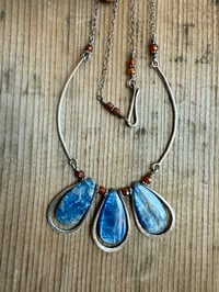 Image 24 of Indigo Blue * Solid Sterling Silver Statement Blue Kyanite necklace / n10