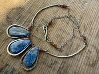 Image 18 of Indigo Blue * Solid Sterling Silver Statement Blue Kyanite necklace / n10