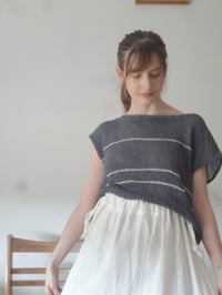Image 1 of hand-knitted recycled cotton TOP // sleeveless, short, wide, available in various colors / sizes