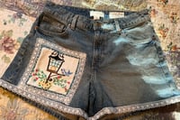 Image 1 of uPcYcLeD Denim Shorts- Vintage Birdie Linen & Lace Size 8