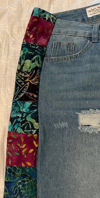 Image 3 of uPcYcLed Distressed Denim Shorts Grateful Dead bear Size 14