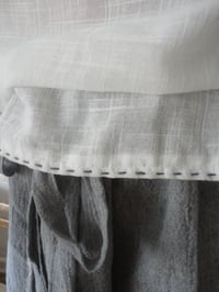 Image 5 of hand-made light cotton TOP / BLOUSE // wide, embroidered with linen thread