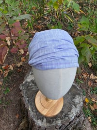 Image 4 of Linen Covering in Purple Crosshatch