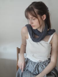 Image 1 of hand-knitted recycled cotton SCARVE // very soft, light