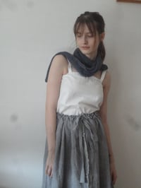 Image 3 of hand-knitted recycled cotton SCARVE // very soft, light