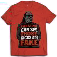 Image 2 of Woven Drip Stevie Fake Kicks Tee – Black, White, Red