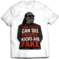 Image 3 of Woven Drip Stevie Fake Kicks Tee – Black, White, Red