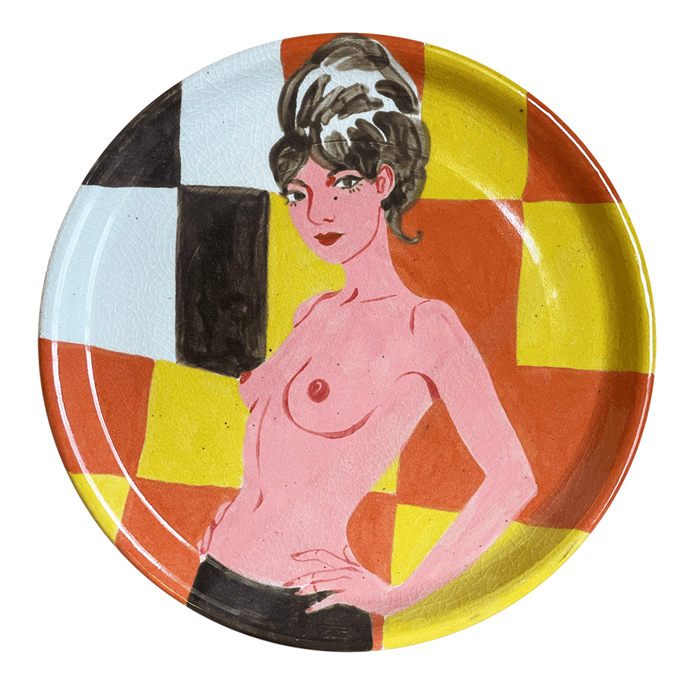 Image of Nude Woman with Pattern plate