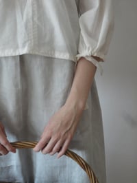 Image 4 of hand-made heavy linen SKIRT // wide, midi, with elastic waist