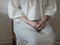 Image 5 of hand-made light cotton BLOUSE // wide, cozy, with ties on sleeves and at neck