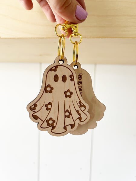Image of Floral Ghost Keychain 