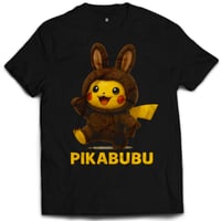 Image 1 of Woven Drip Pikabubu Tee – Black, White