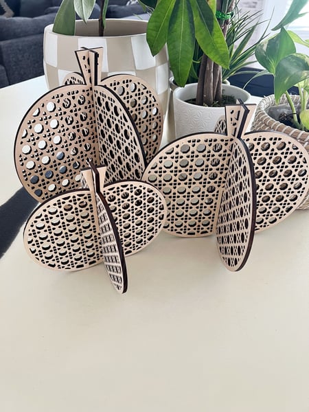 Image of Faux Rattan Pumpkin Set
