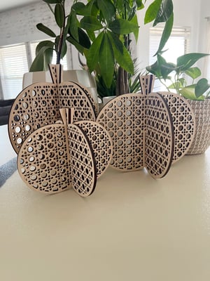 Image of Faux Rattan Pumpkin Set