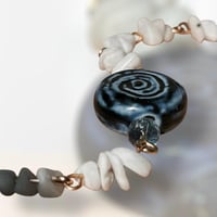 Image 2 of blue spiral with chipped stone bracelet 