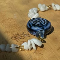 Image 1 of blue spiral with chipped stone bracelet 
