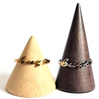 Image 2 of 'bugs' Cursive Text Steel Ring