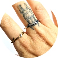 Image 3 of 'bugs' Cursive Text Steel Ring