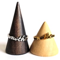 Image 2 of 'moths' Cursive Text Steel Ring