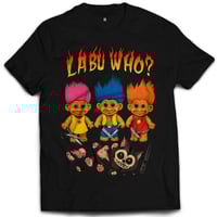 Image 2 of Woven Drip Labu Who Tee – Black, White, Blue