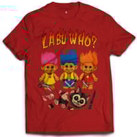 Image 3 of Woven Drip Labu Who Tee – Black, White, Blue