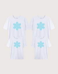 Image 1 of Snowflake & Snowmen Christmas T-Shirt (Unisex)