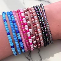 Image 1 of beaded memory wire sets of 3 bracelets 