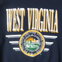 Image 2 of West Virginia University 90s Crew Sweatshirt Large Navy Made in USA