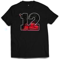 Image 1 of Woven Drip Jordan 12 Tee – Black