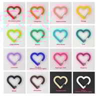 Image 2 of Opaque Heart Acrylic Carabiners ( Perfect for K-pop polca, Oshi, Itabags) -buy 4 get 1 free-
