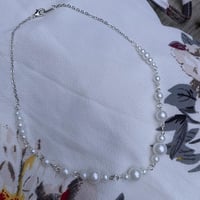 Image 1 of faux pearl and stainless steel chain necklace and/or bracelet 