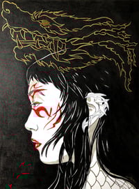 Image 2 of 6" x 8" ORIGINAL DRAWING FRAMED - Ascend the Dragon Gate