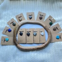 Image 1 of Heart Shaped Crystal Necklaces on Waxed Chord 