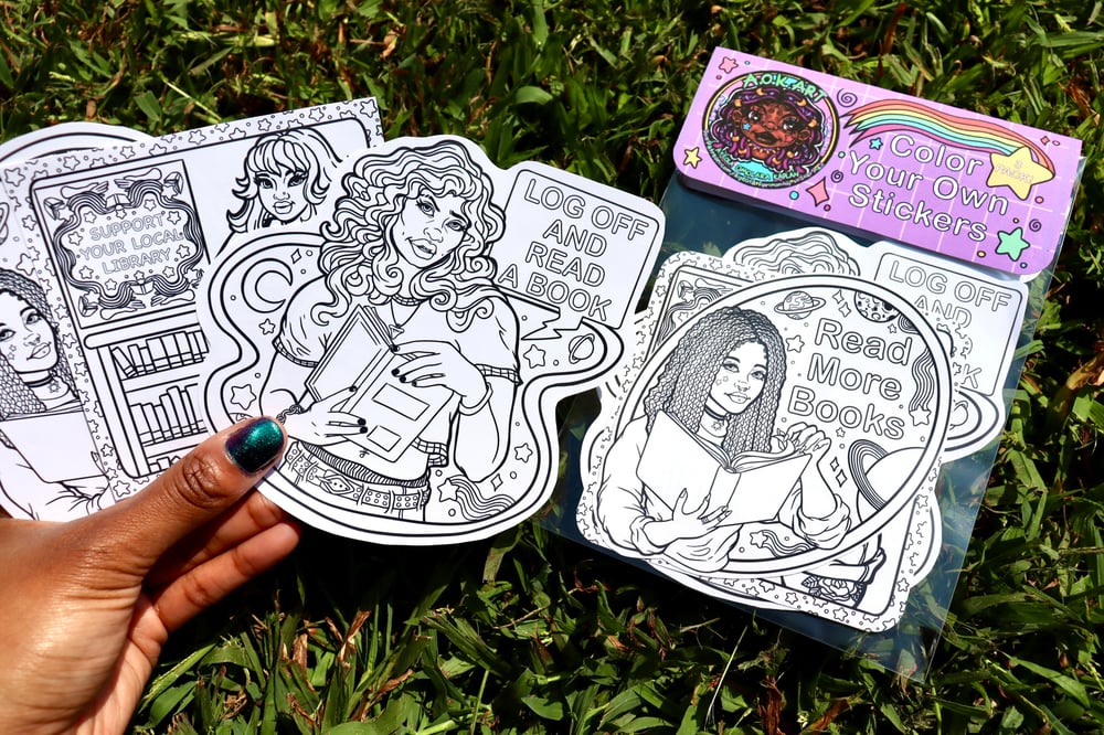 Image of Color Your Own Stickers Pack: Reading is Magic