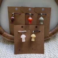 Image 2 of Mushroom Shaped Crystal Necklaces on Waxed Chord 