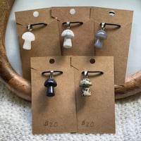Image 3 of Mushroom Shaped Crystal Necklaces on Waxed Chord 