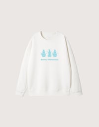 Image 1 of Snowflake and Snowmen Adult Sweatshirt (Unisex)