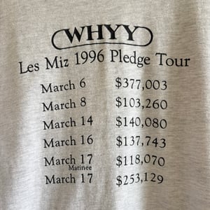 Image of WHYY Les Misérables 1996 Pledge Tour T-Shirt