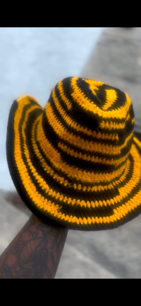Image 1 of Black & Gold Cowboy Hat