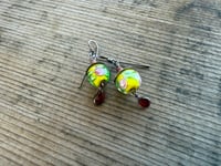 Image 9 of Vintage Glass Roses copper earrings/ n17