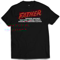 Image 1 of Woven Drip Dare Father Tee – Black, White