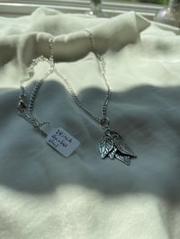 Image 2 of Multiple Silver Leaf Charm Necklace