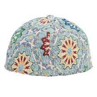Image 3 of GRASSROOTS CALIFORNIA REMOVABLE BEAR GRAY MOSAIC FITTED HAT NEW 