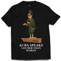 Image 1 of Woven Drip Aura Farm Tee – Black, White