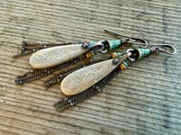 Image 2 of Bonita - Fossil Coral Bohemian earrings/ n142