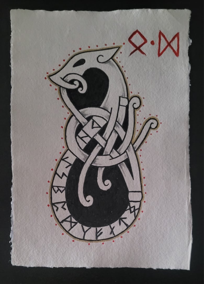Image of Urnes Dragon II original artwork 