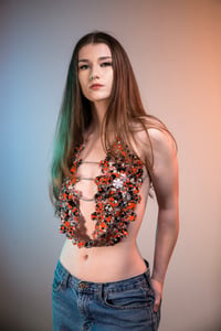 Image 1 of VOGUE top (koi paint drip)